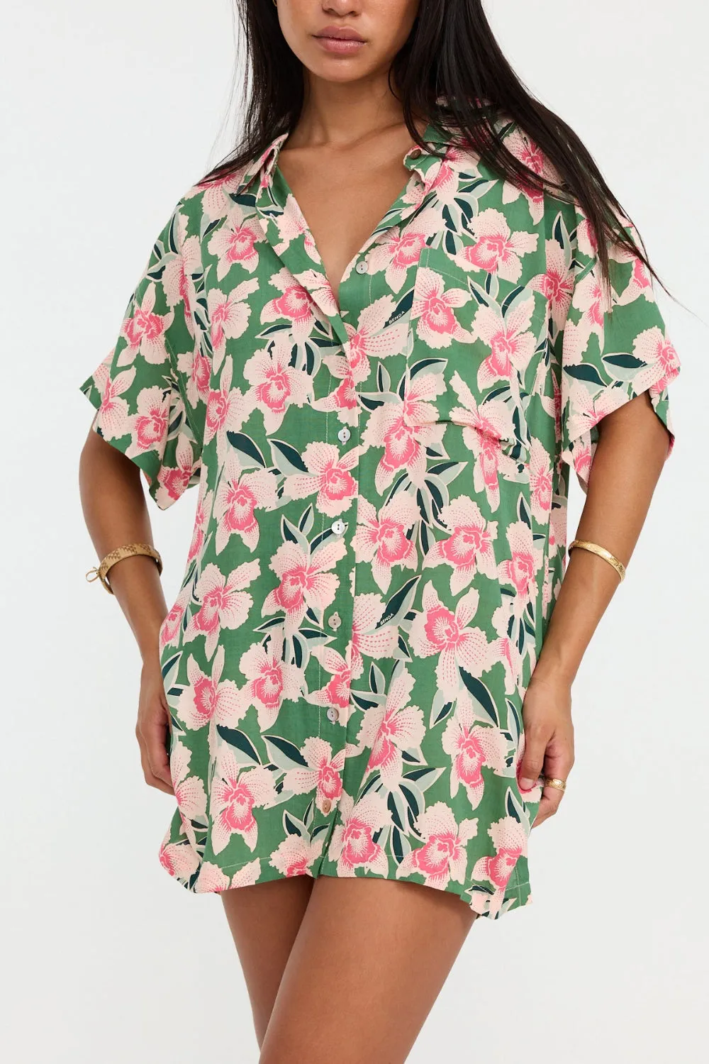 Benoa Swim Aloha Shirt Dress in Waikiki sold by Society Bikini
