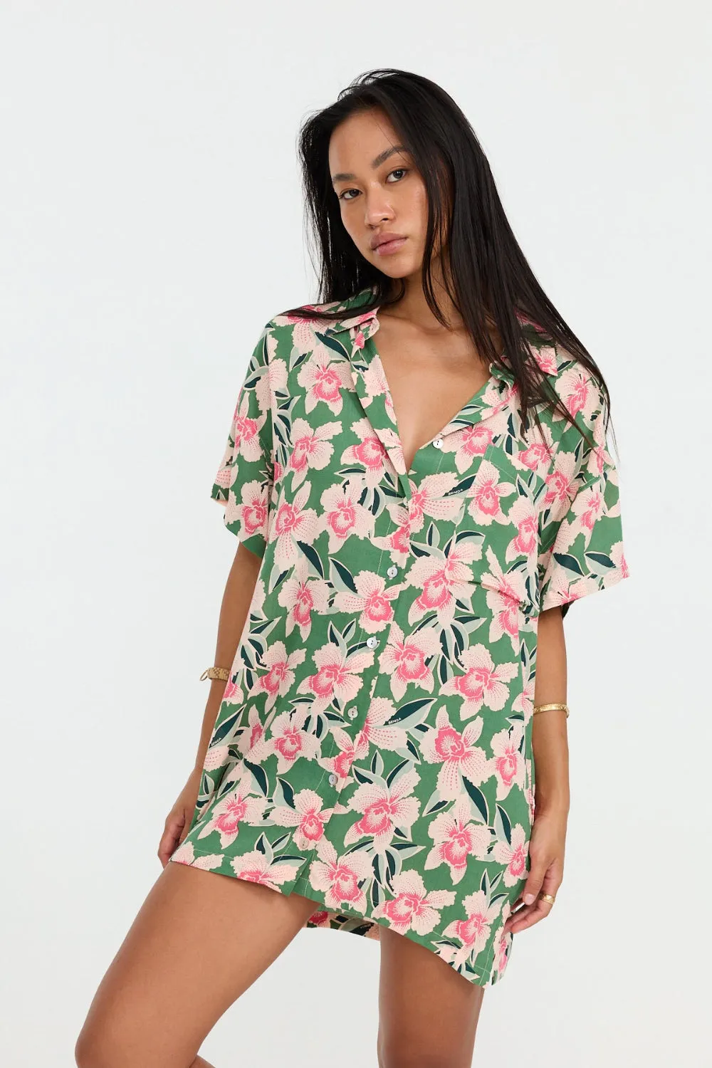 Benoa Swim Aloha Shirt Dress in Waikiki sold by Society Bikini product image thumbnail 2