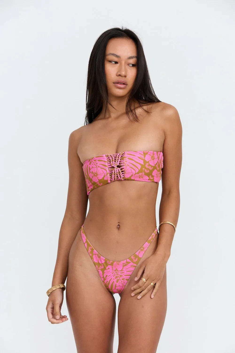 Benoa Swim Tai Bottom in Garden sold by Society Bikini product image thumbnail 2