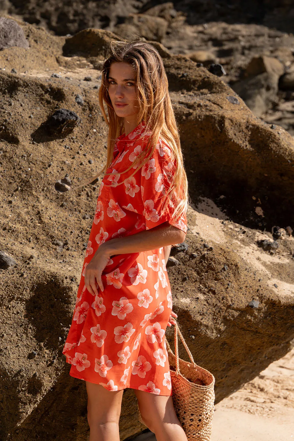 Mai Dylan Dress in Strawberry Hibiscus- Last One sold by Society Bikini product image thumbnail 4