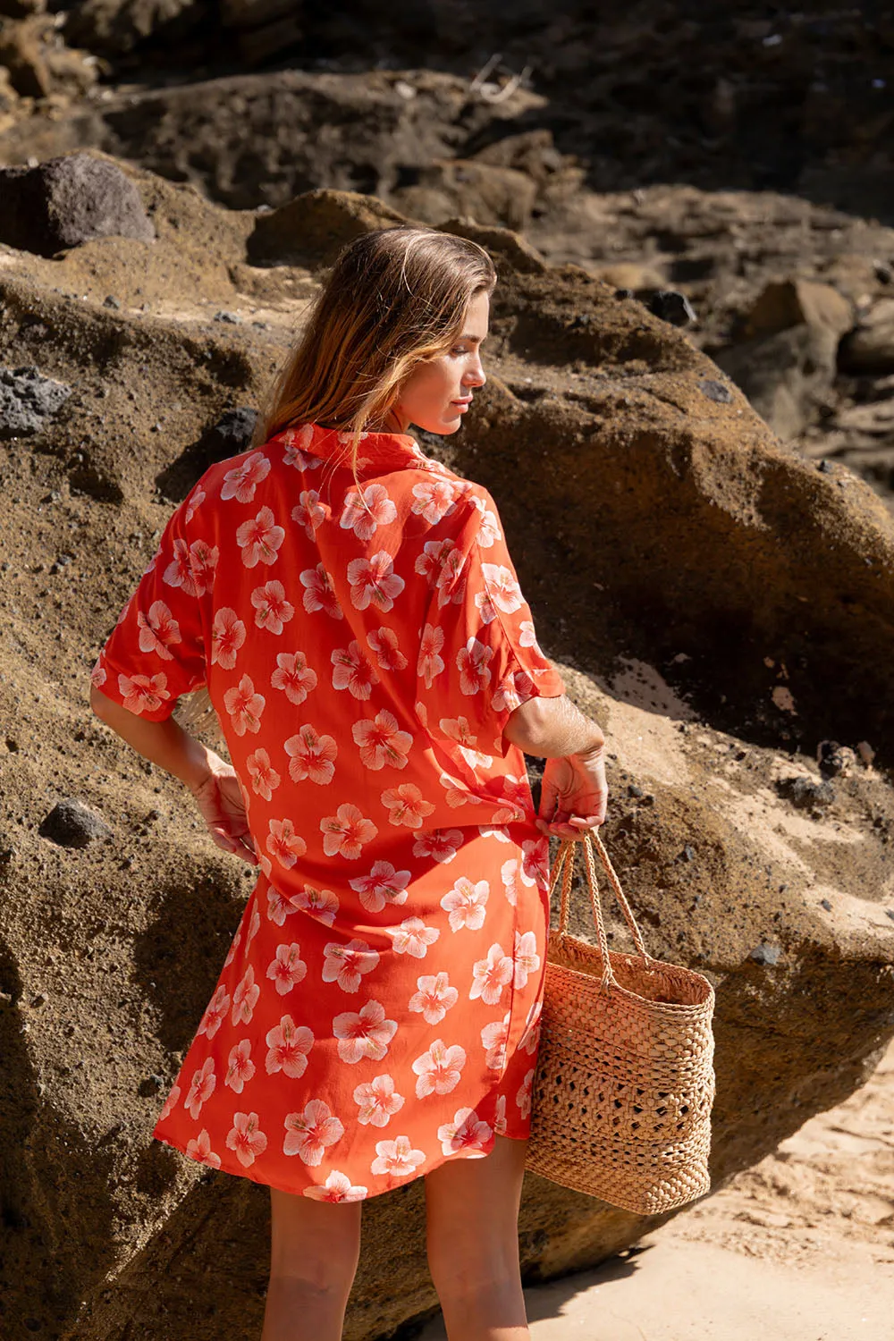 Mai Dylan Dress in Strawberry Hibiscus- Last One sold by Society Bikini product image thumbnail 3