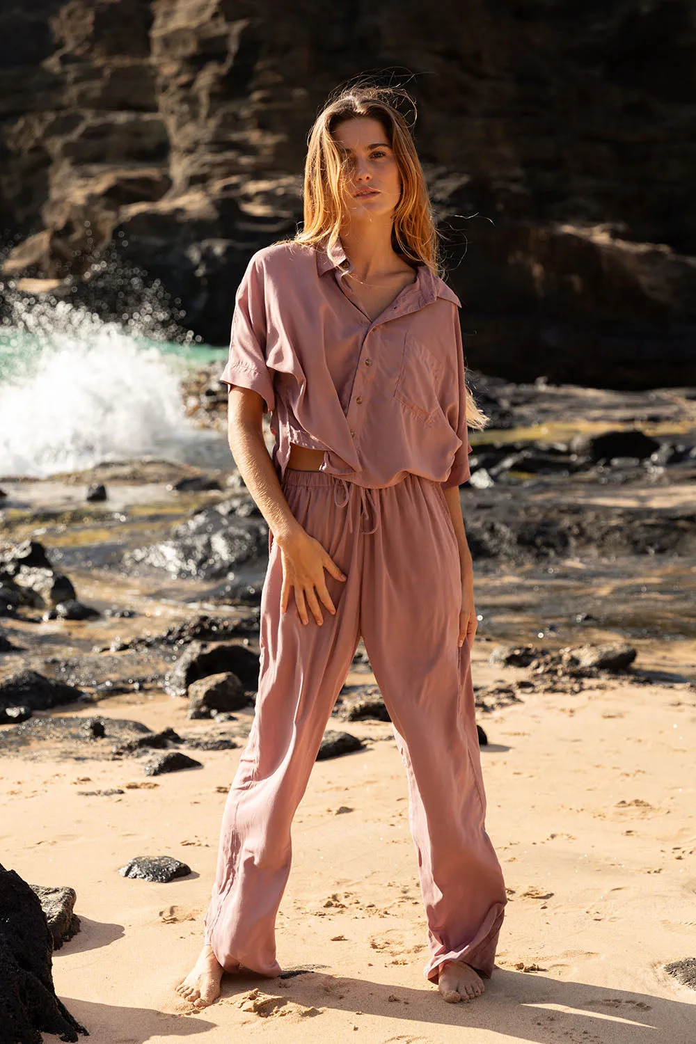 Mai Dylan Crop Top in Rosewood- Last One sold by Society Bikini product image thumbnail 3