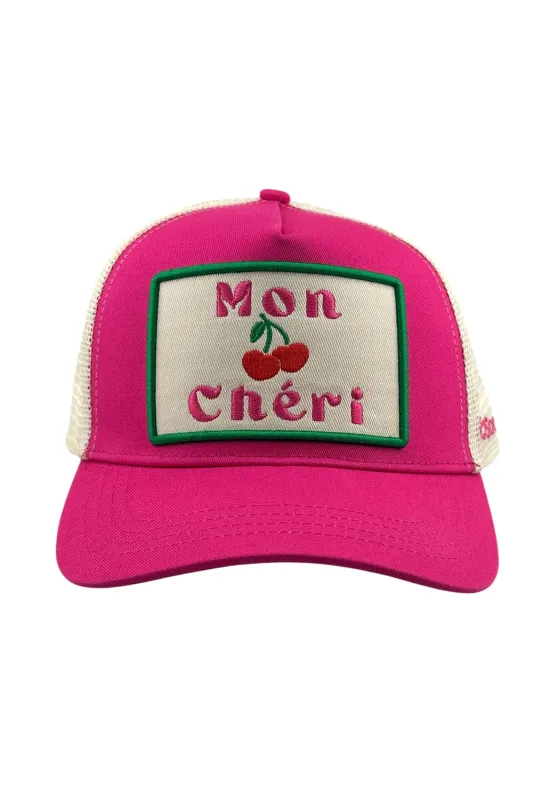 Soulbyrd Mon Cheri Trucker Hat in Pink sold by Society Bikini