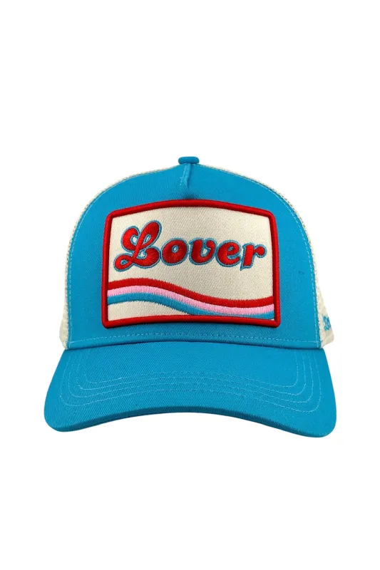 Soulbyrd Lover Trucker Hat in Turquoise made by Society Bikini