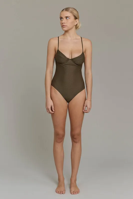 ACACIA Capsule 2025 Marlow Mesh One Piece in Sapote sold by Society Bikini