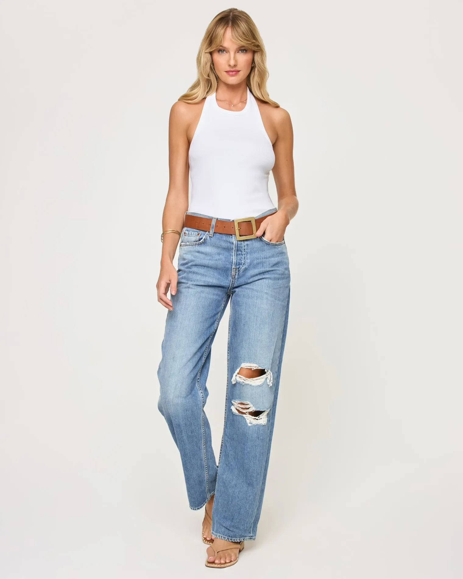 Alyx Halter Tank - White sold by Society Bikini product image thumbnail 2