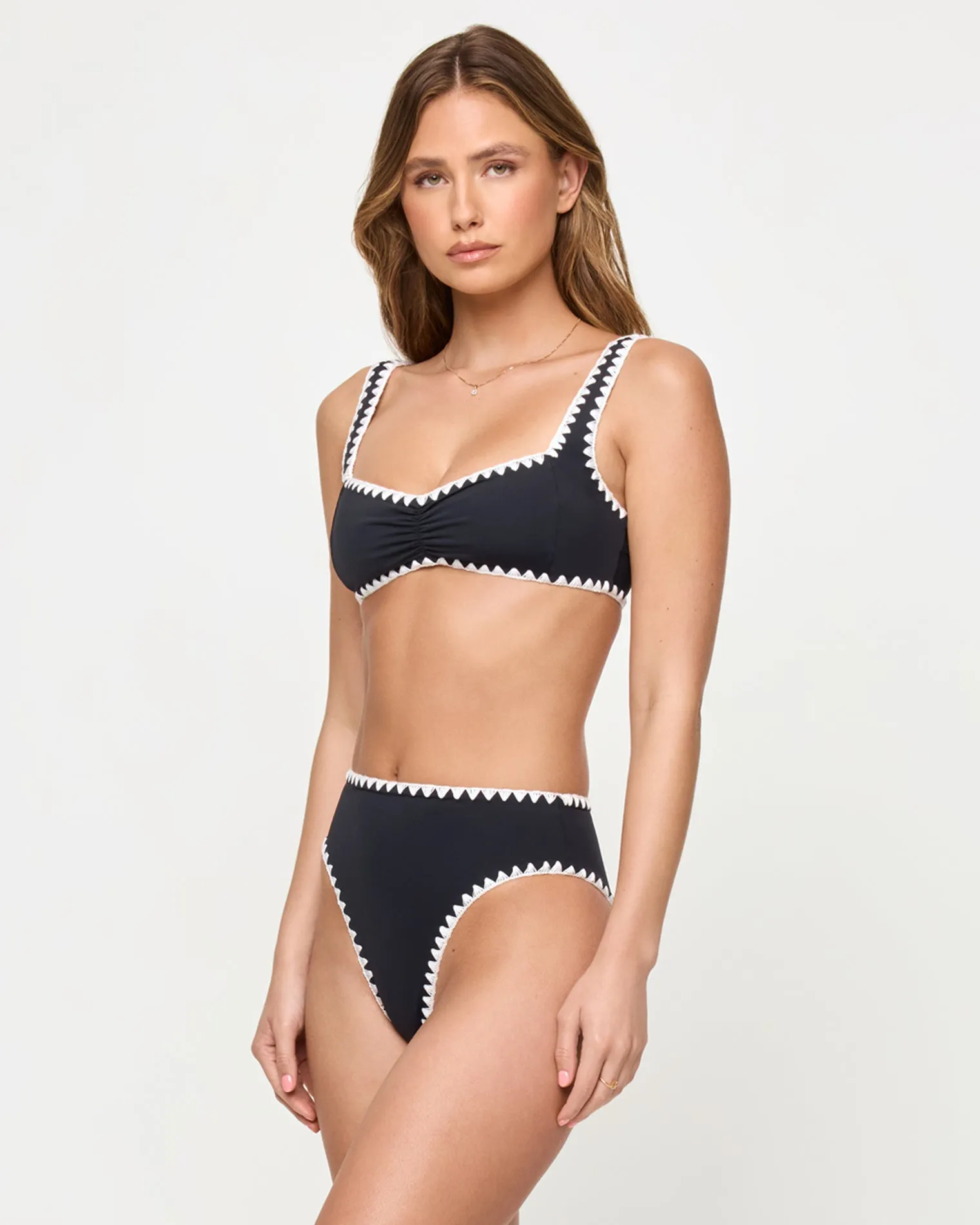 Savannah Bikini Bottom - Black-Cream sold by Society Bikini product image thumbnail 5