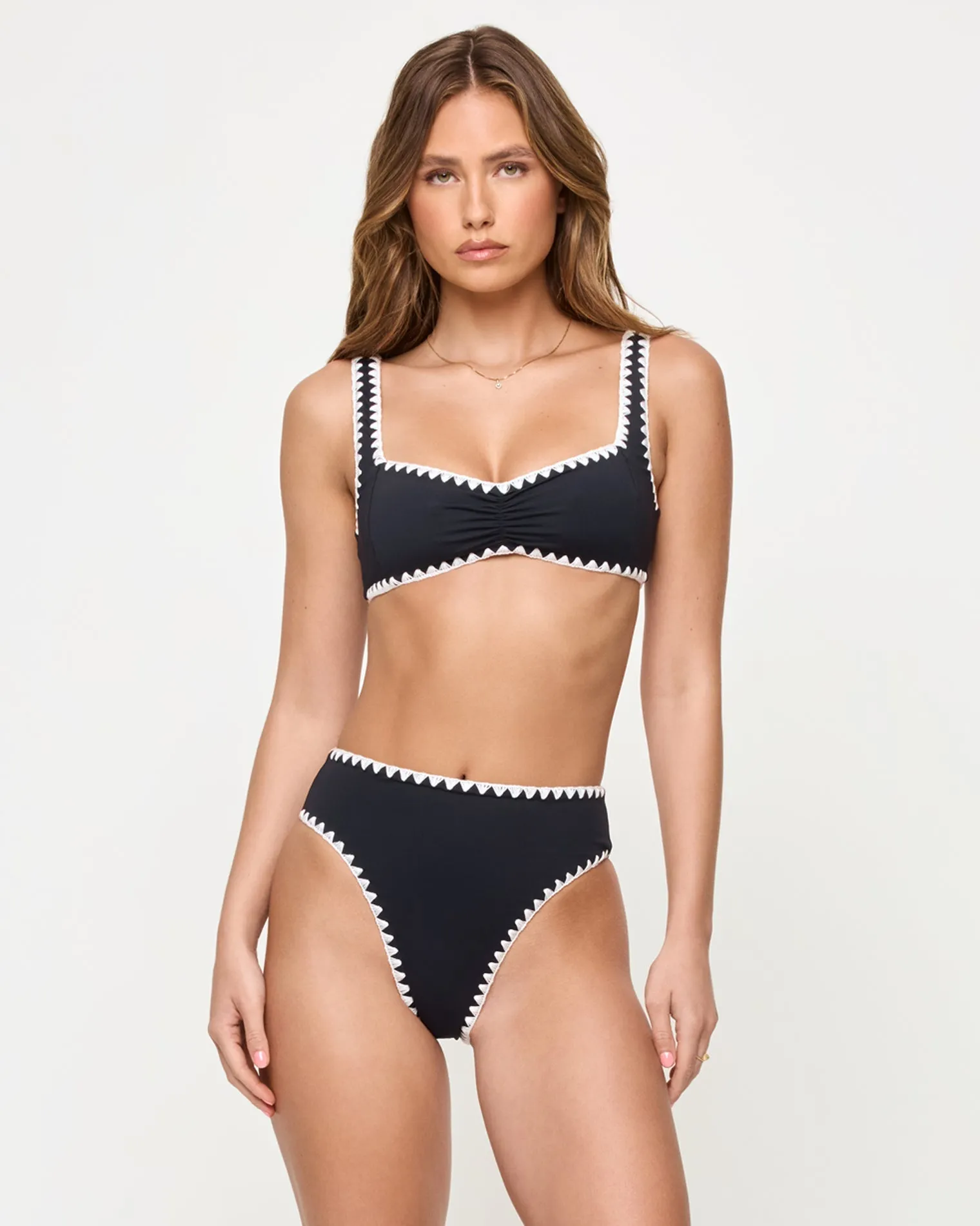 Savannah Bikini Bottom - Black-Cream sold by Society Bikini product image thumbnail 4