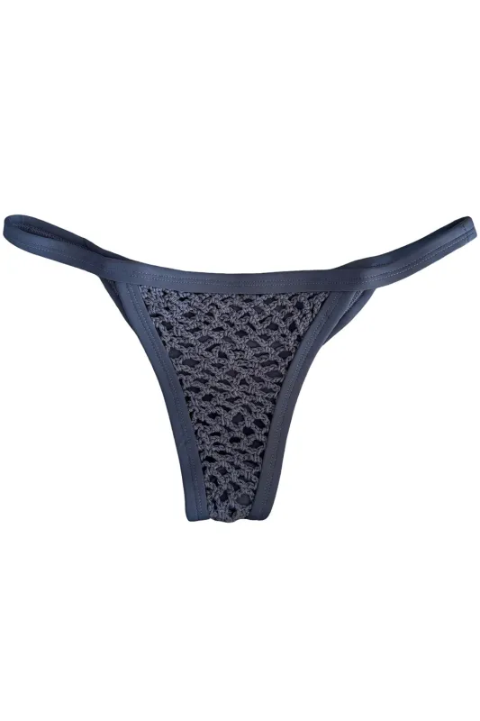 Posh Pua Kainalu Crochet Bottom in Slate sold by Society Bikini