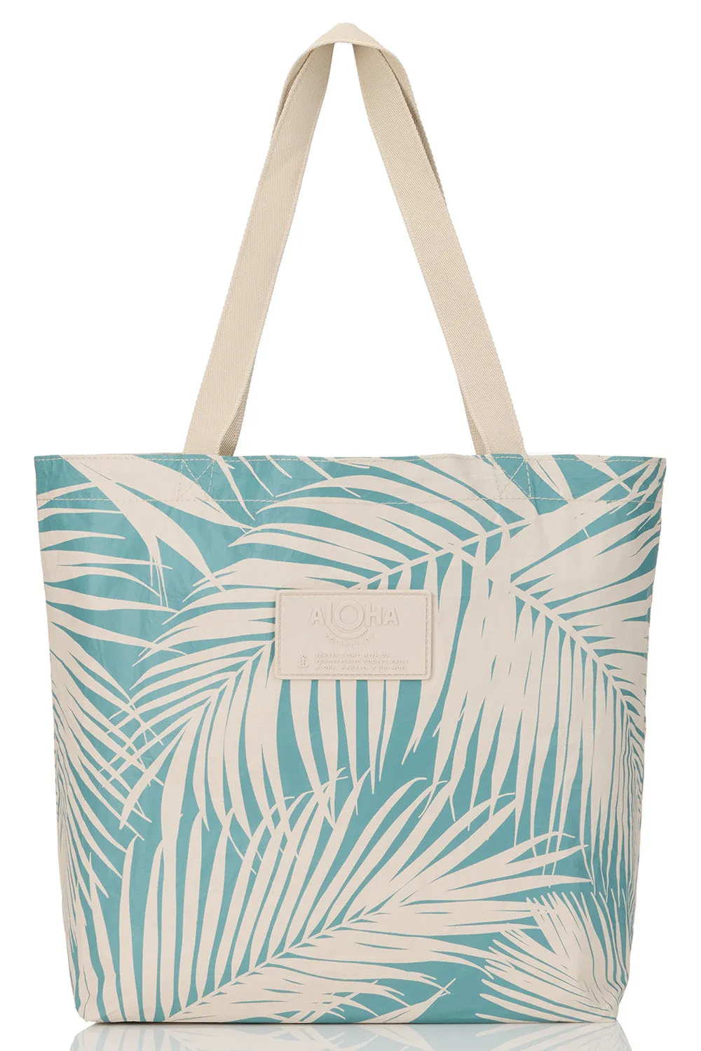 ALOHA Collection Reversible Areca Tote in Tide/Sandstone sold by Society Bikini