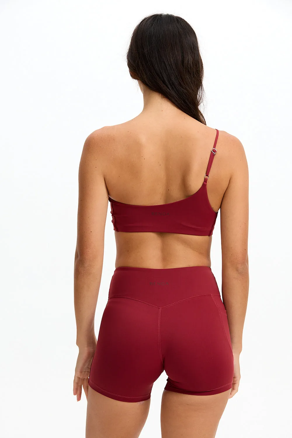Benoa Active One Shoulder Sports Bra in Cherry sold by Society Bikini product image thumbnail 3