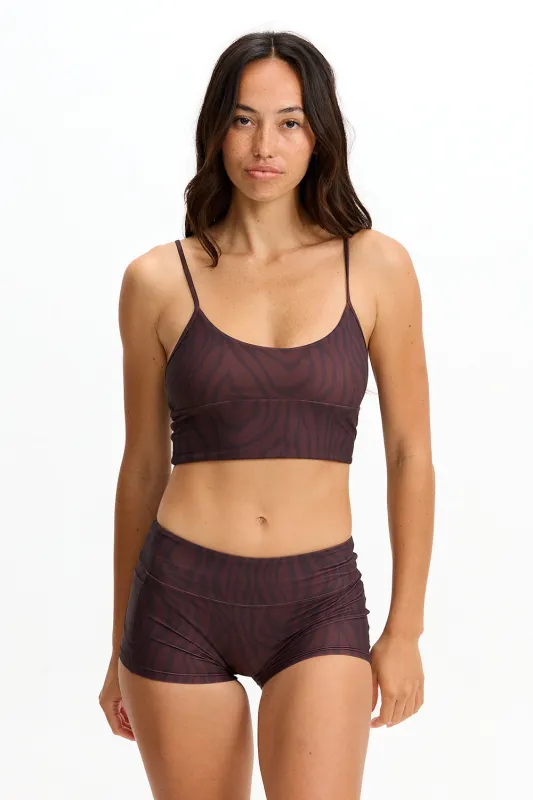 Benoa Active Tank in Chocolate Zebra sold by Society Bikini