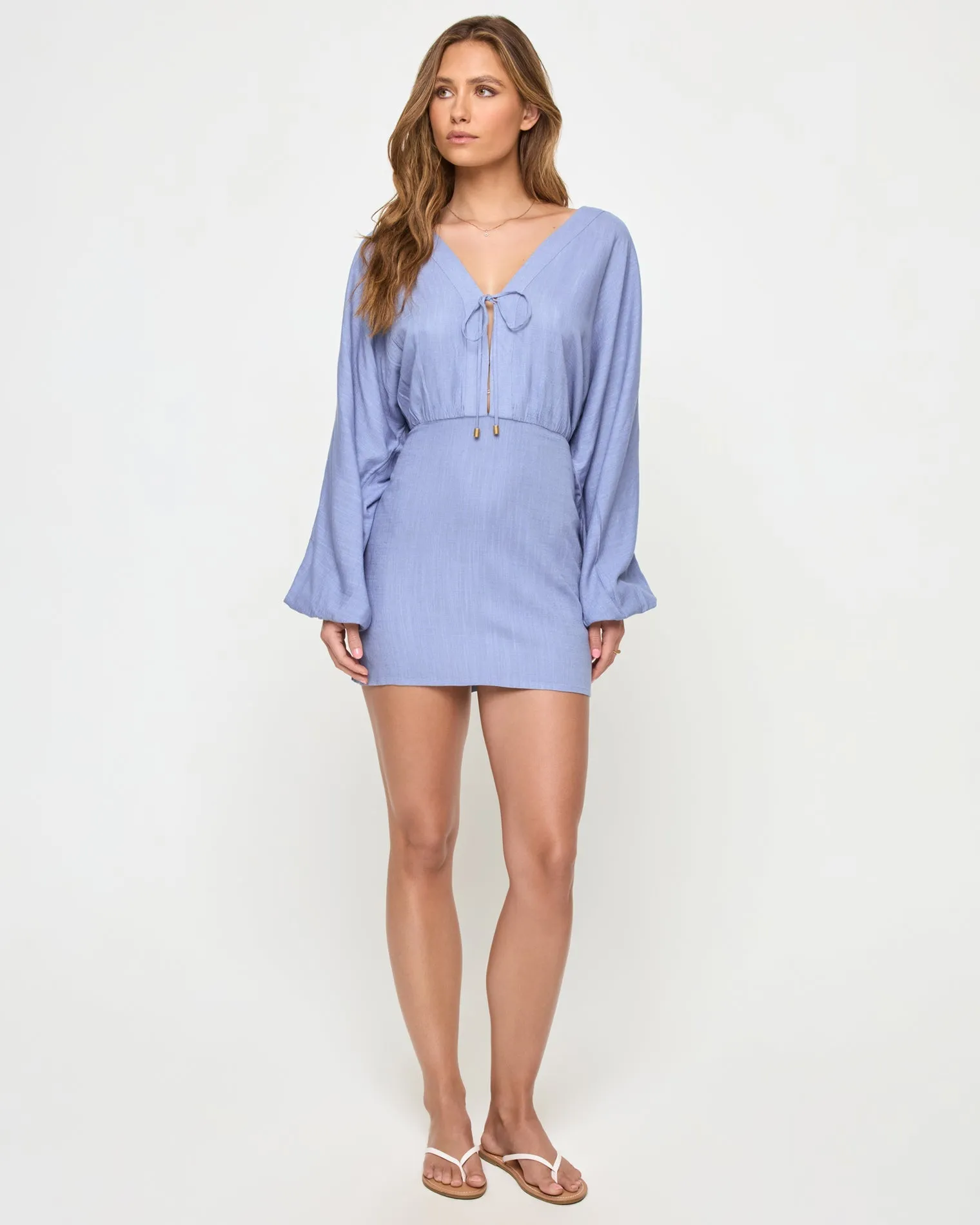 Deia Mini Dress - Chambray sold by Society Bikini