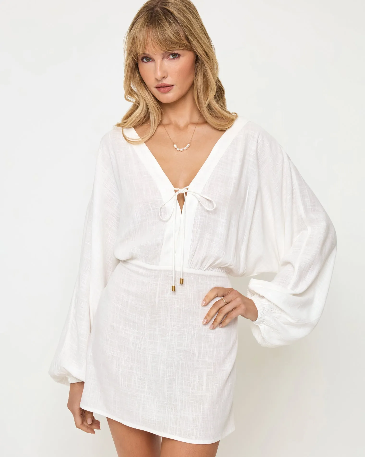 Deia Mini Dress - Cream sold by Society Bikini product image thumbnail 3