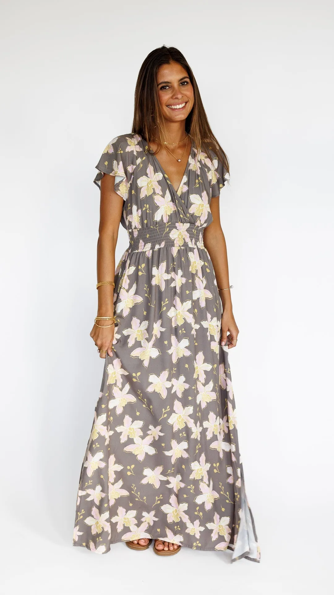 Orchid Blooms / Moana Maxi Dress / Coconut Husk sold by Society Bikini product image thumbnail 5