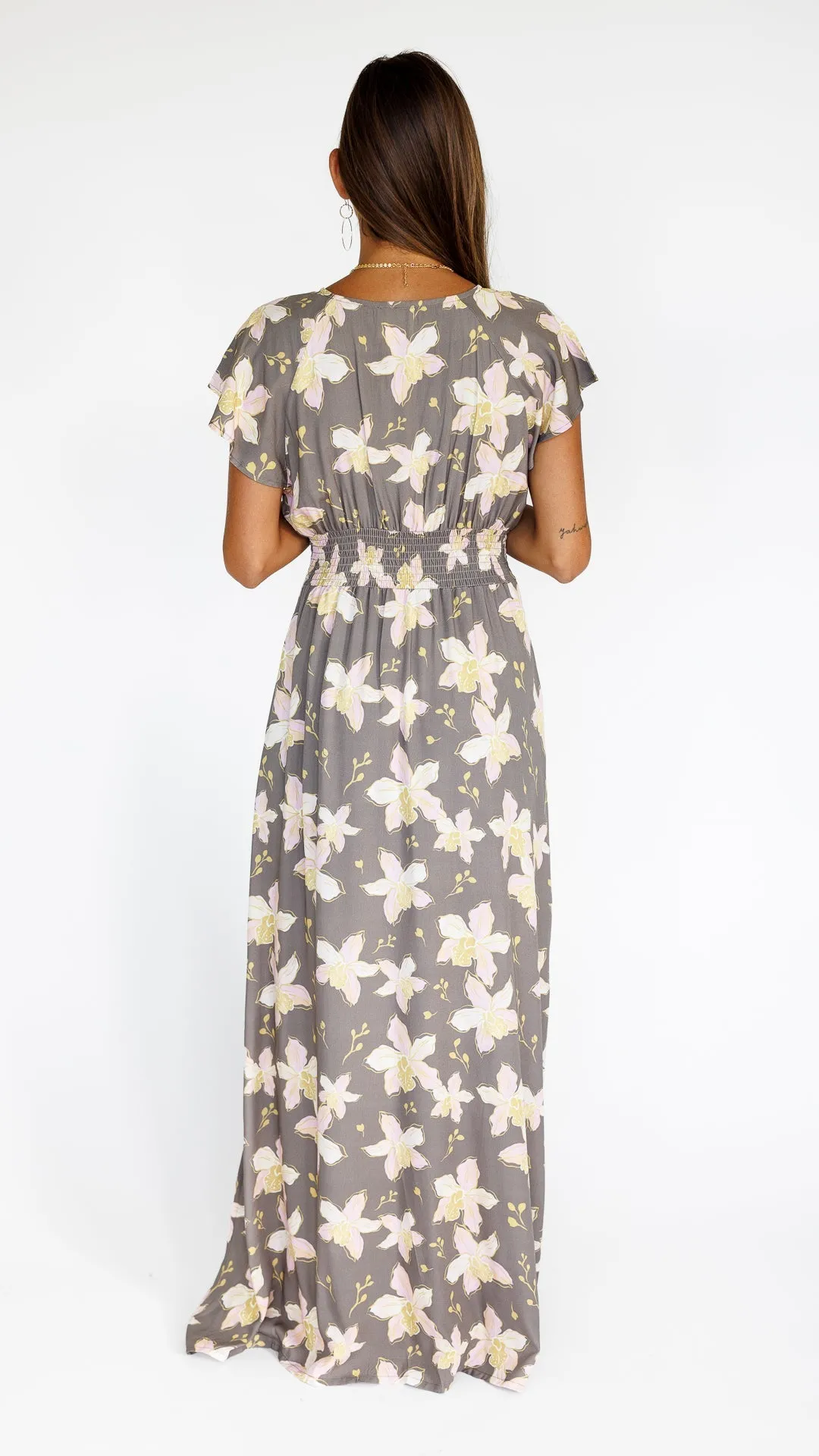 Orchid Blooms / Moana Maxi Dress / Coconut Husk sold by Society Bikini product image thumbnail 3