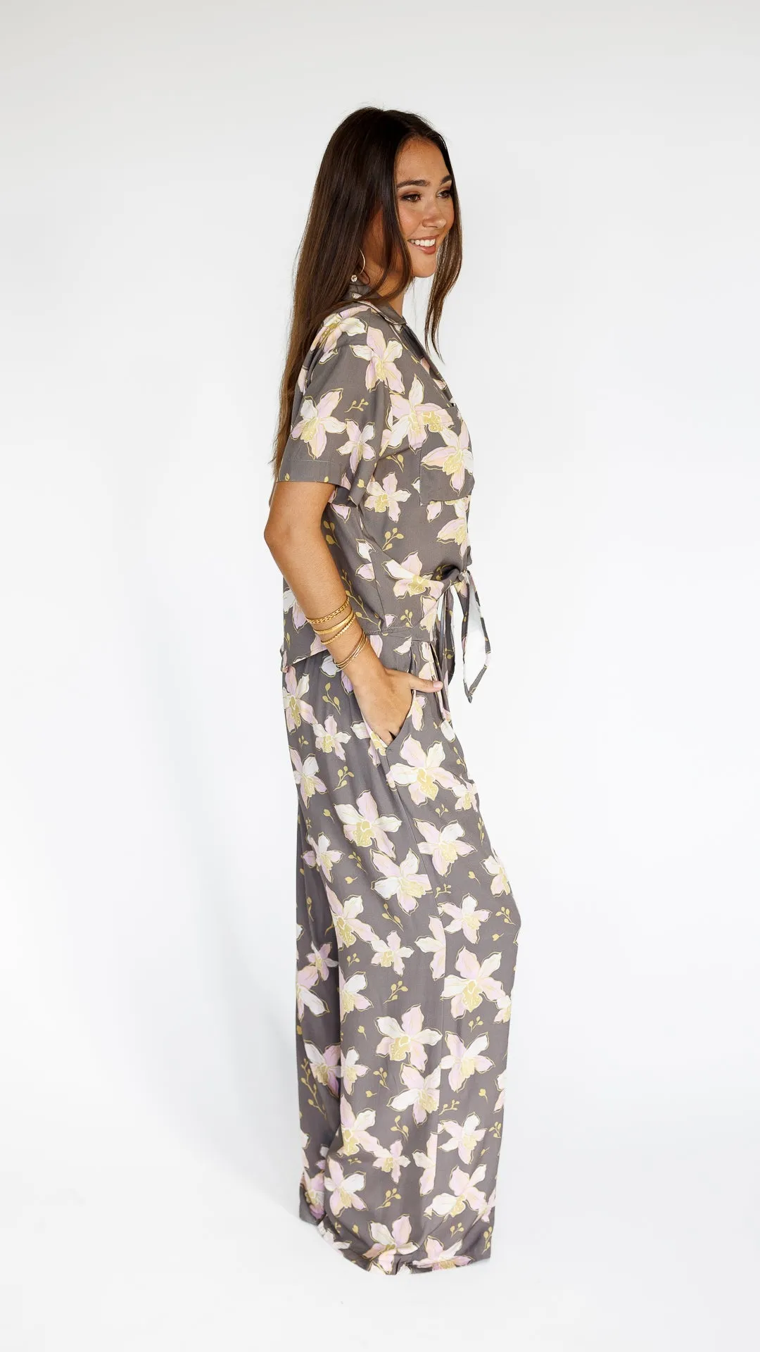 Orchid Blooms / Hele Tie-Top / Coconut Husk sold by Society Bikini product image thumbnail 5