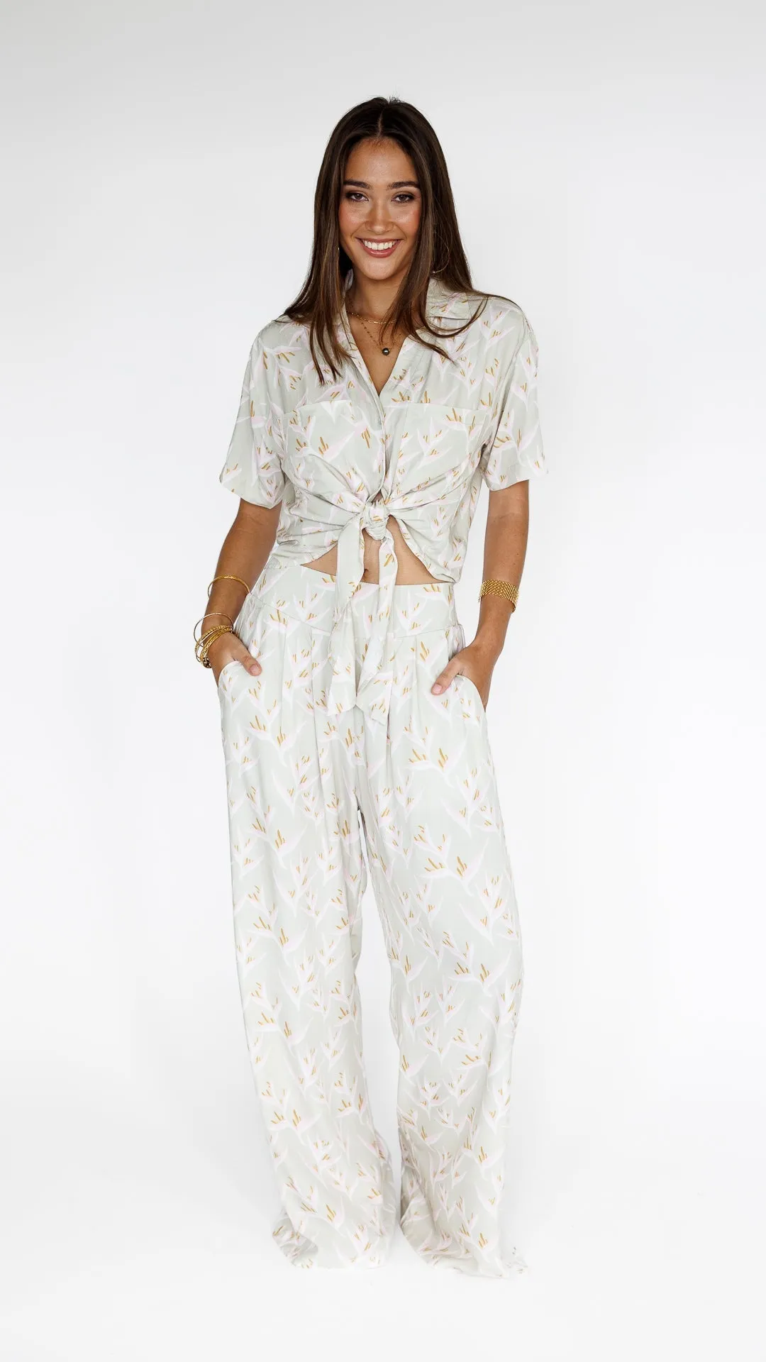 Heliconia / Hele Tie-Top / Mint sold by Society Bikini