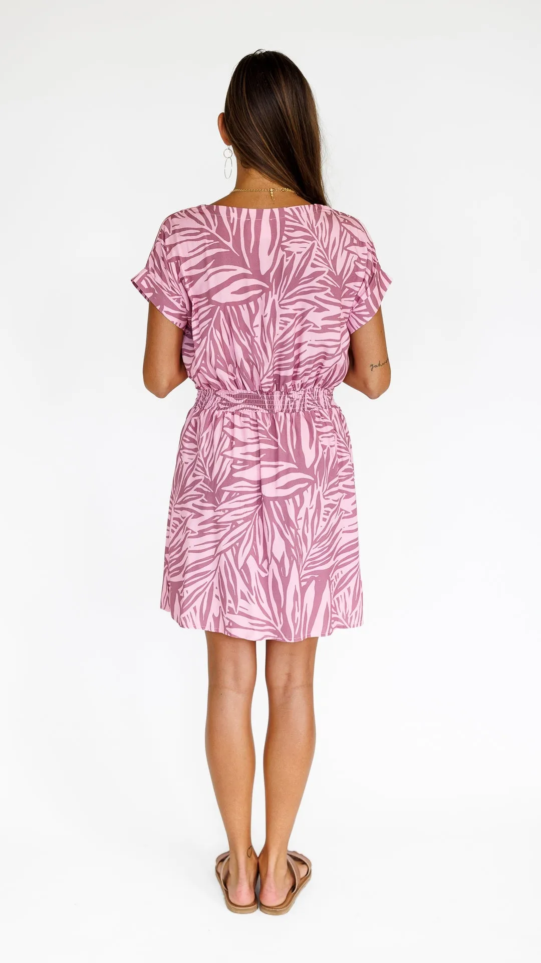 Pretty In Palms / Malia Mini Dress / Misty Mauve sold by Society Bikini product image thumbnail 3