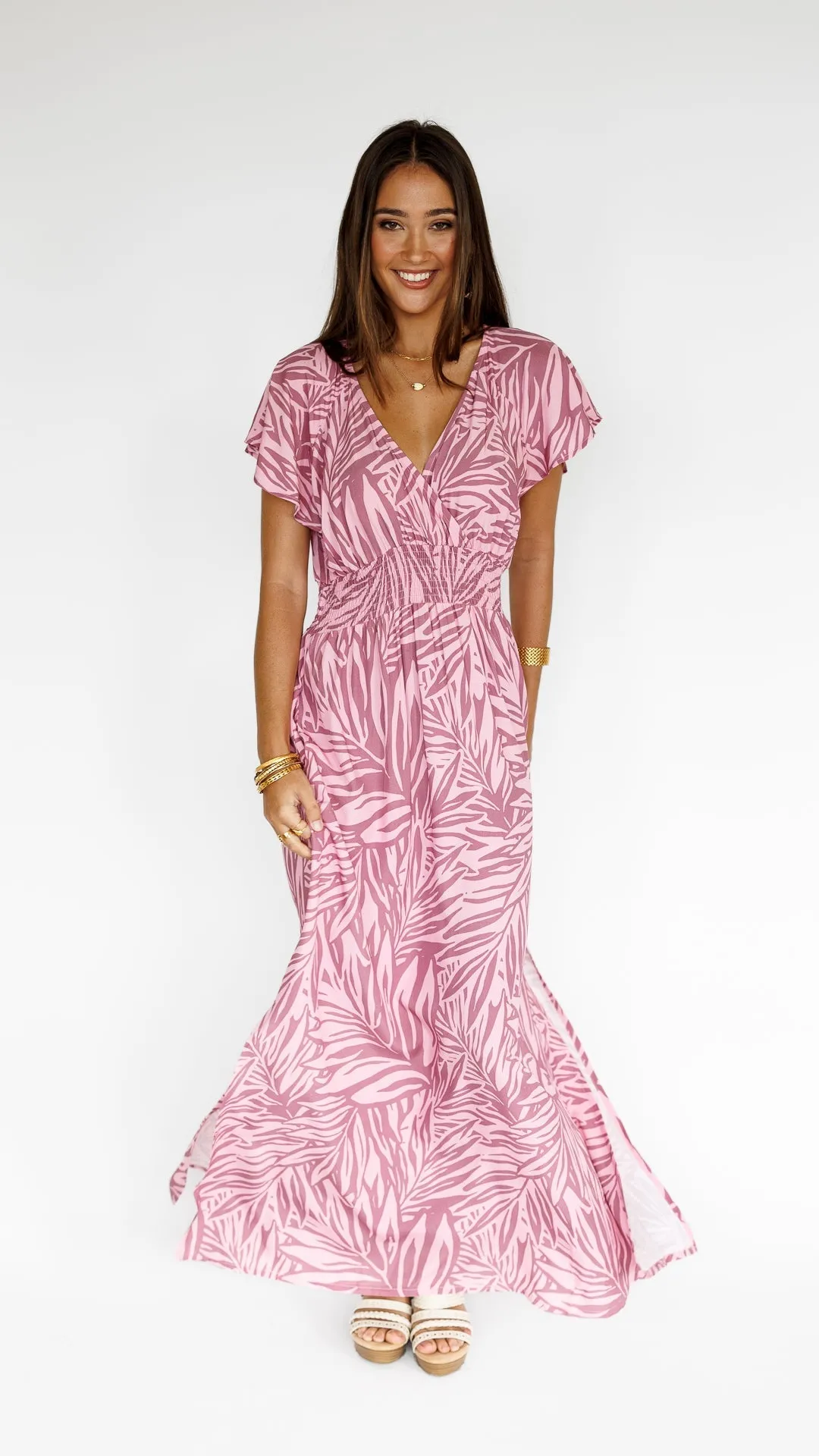 Pretty In Palms / Moana Maxi Dress / Misty Mauve sold by Society Bikini product image thumbnail 2