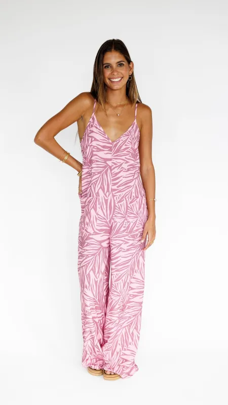 Pretty In Palms / Haiku Jumpsuit / Misty Mauve sold by Society Bikini