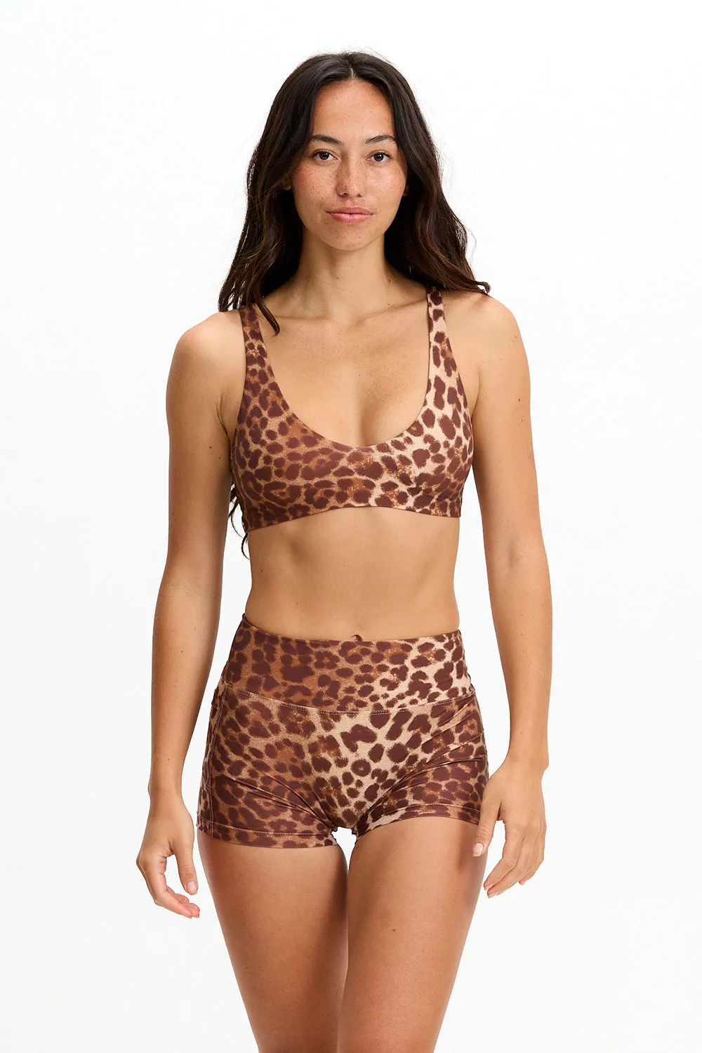 Benoa Swim 2.5" Booty Shorts in Sahara sold by Society Bikini