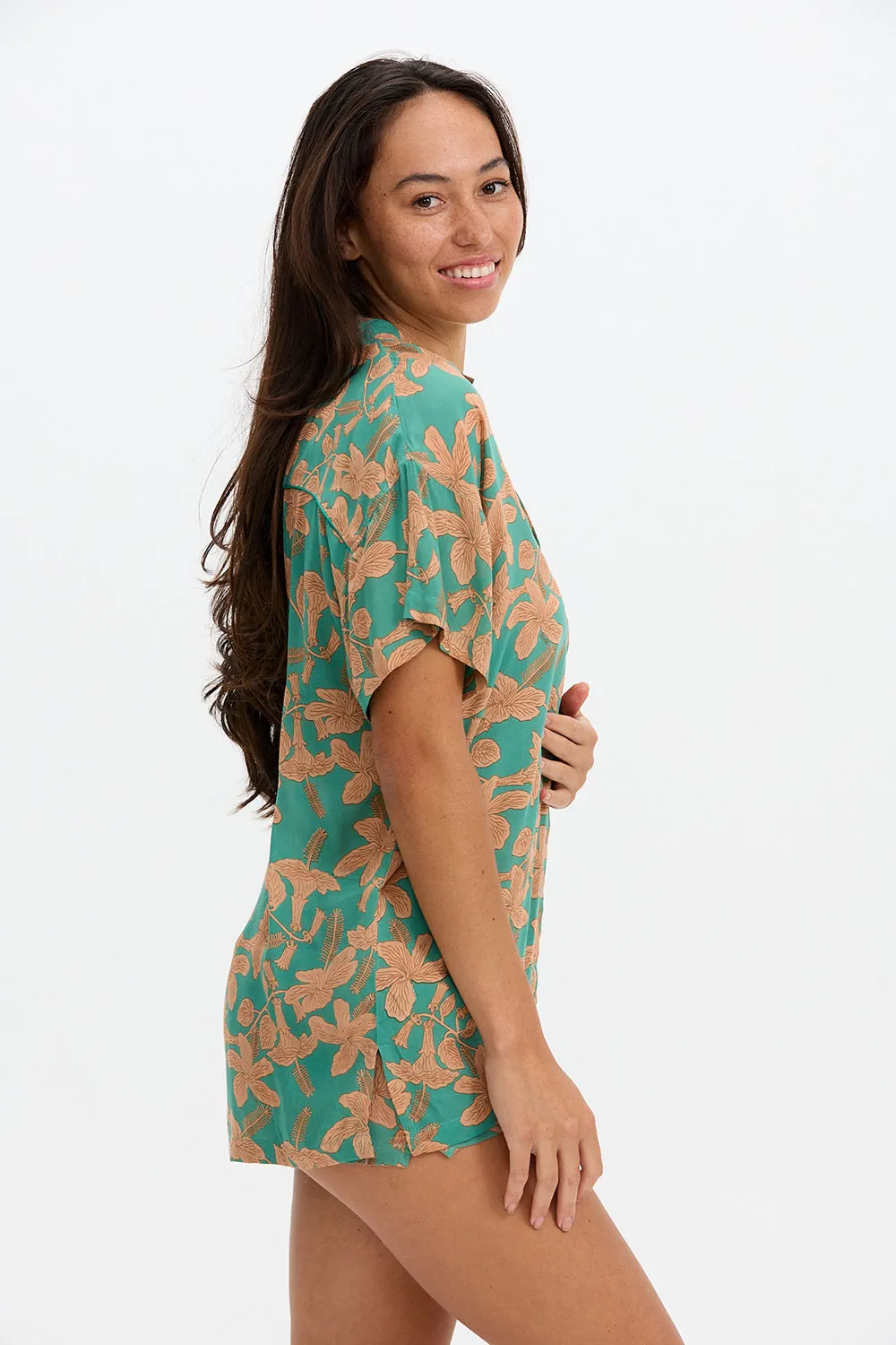 Benoa Swim Aloha Shirt Dress in Tropics sold by Society Bikini product image thumbnail 2
