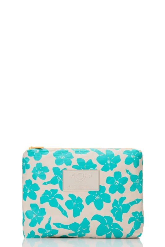 ALOHA Collection Mid Puakenikeni Buds Pouch in Blue Lagoon made by Society Bikini