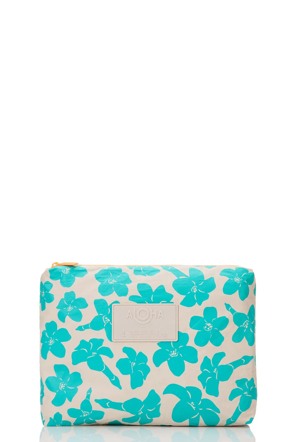 ALOHA Collection Mid Puakenikeni Buds Pouch in Blue Lagoon sold by Society Bikini