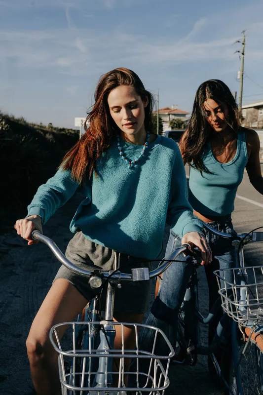 Ziggy Sweatshirt in Teal Blue made by Perfectwhitetee
