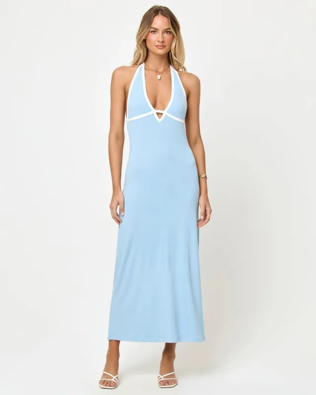 Shea Maxi Dress - Sky Blue Cream made by l*space