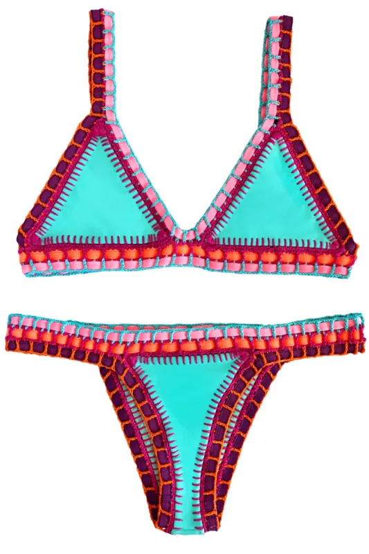 Coccoloba Swim Crochet Bottom in Passion Fruit sold by Society Bikini