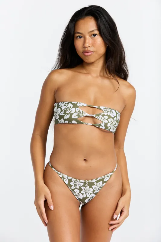 Benoa Swim India Top in Green Batik- Last One sold by Society Bikini