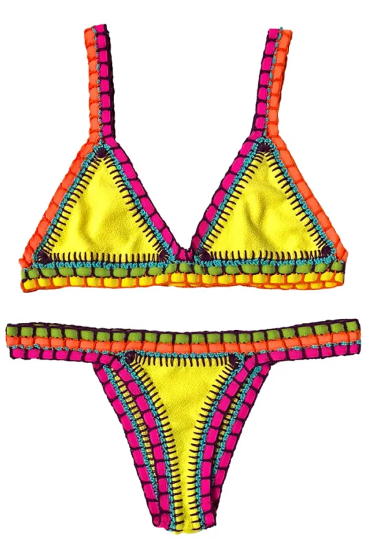 Coccoloba Swim Crochet Bottom in Yellow sold by Society Bikini