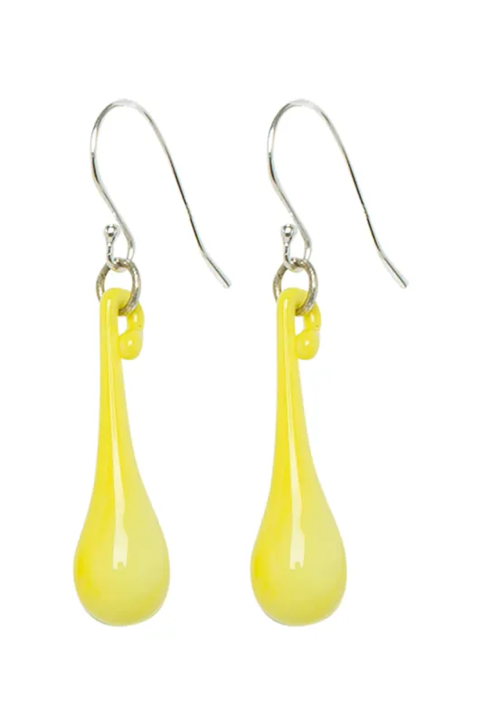 Glass Yellow Drop Earrings made by Gimaguas