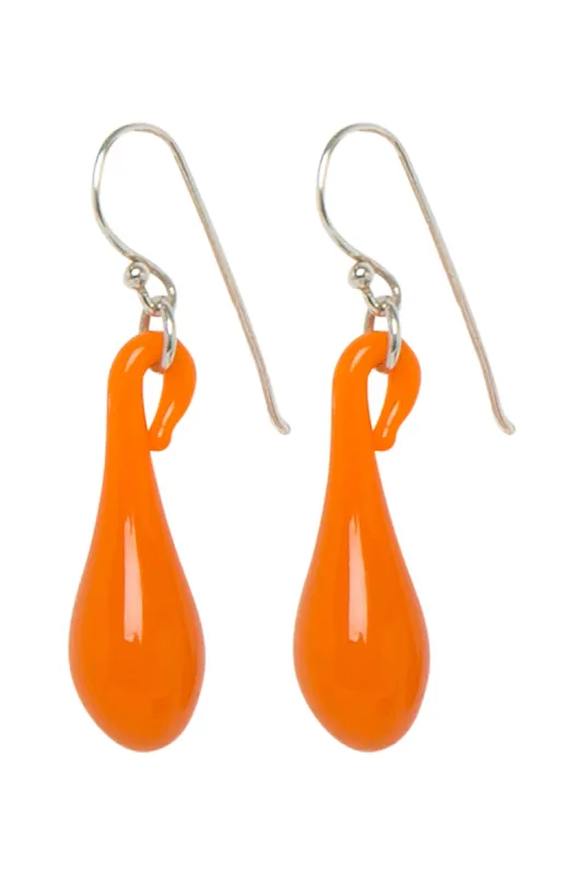 Glass Orange Drop Earrings made by Gimaguas