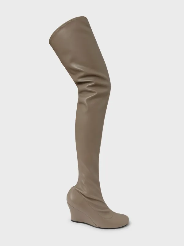 HIGH BOOT WEDGES TAUPE sold by Gimaguas