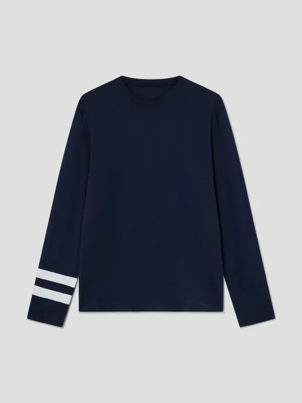STRIPE LS T-SHIRT NAVY made by Gimaguas