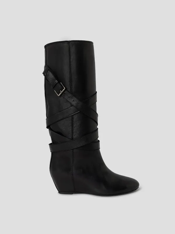 Buckle Wedge Boot made by Gimaguas