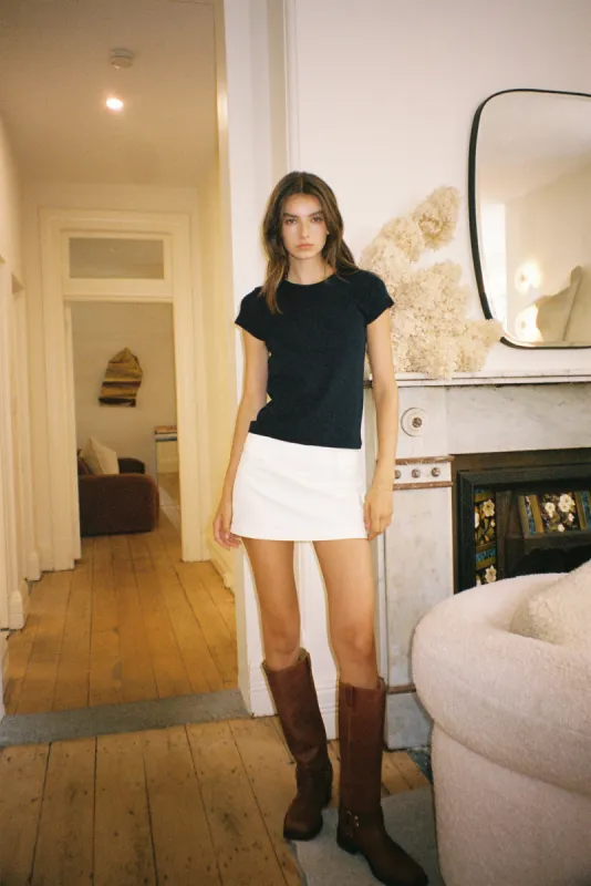 Soho Mini Skirt | White sold by With Consideration