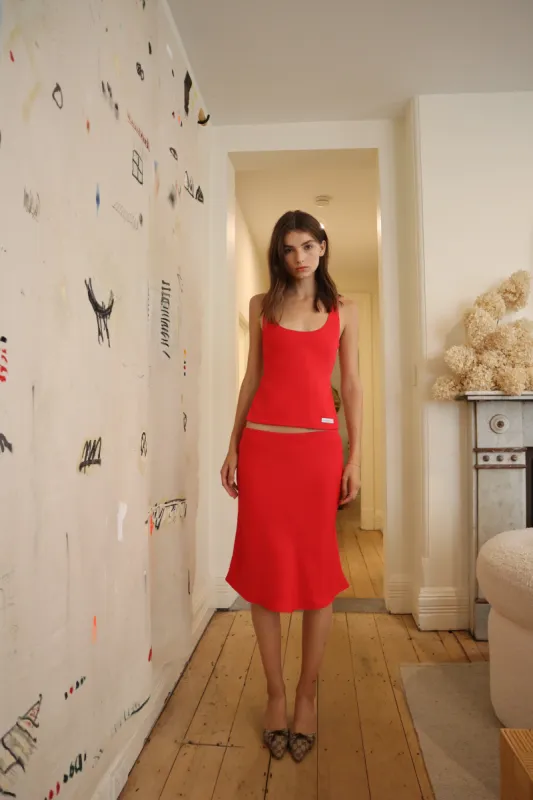 Bias Cut Midi Skirt | Cherry sold by With Consideration