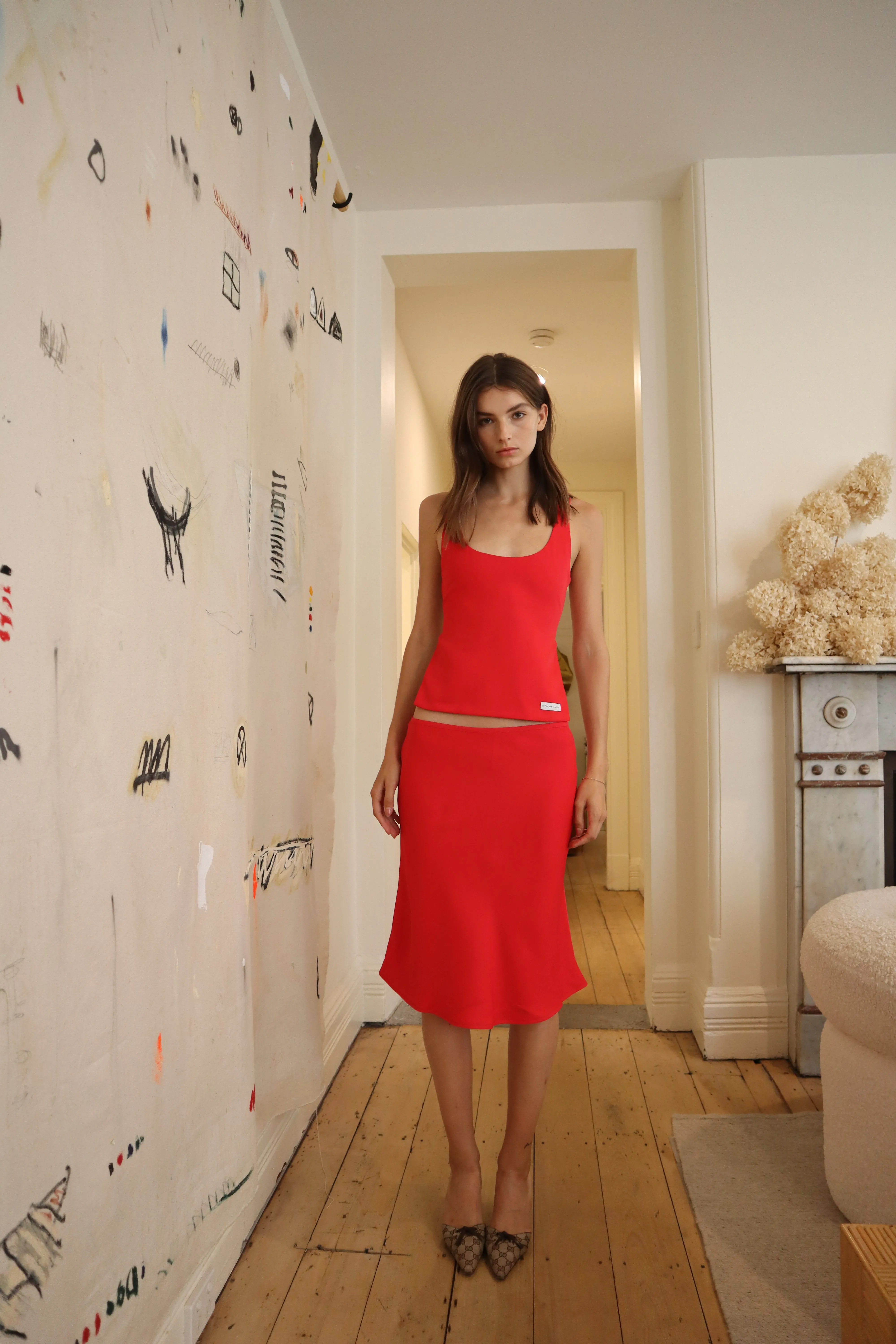 Bias Cut Midi Skirt | Cherry sold by With Consideration