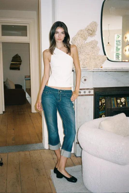 One Shoulder Backless Top | White sold by With Consideration