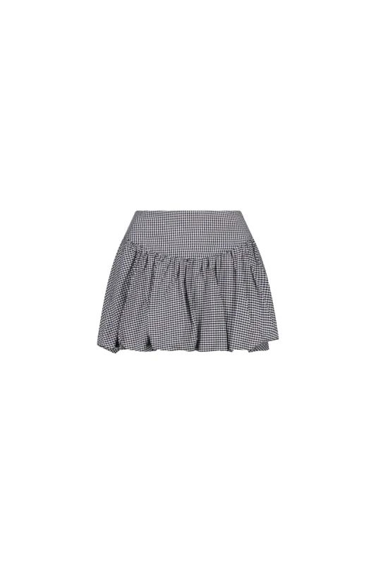 Gingham Bubble Mini Skirt | Noir sold by With Consideration