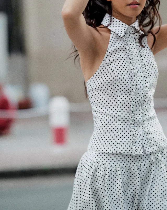Polka Ruffle Halter sold by With Consideration