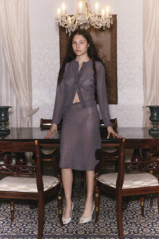 Sheer Midi Skirt | Slate sold by With Consideration