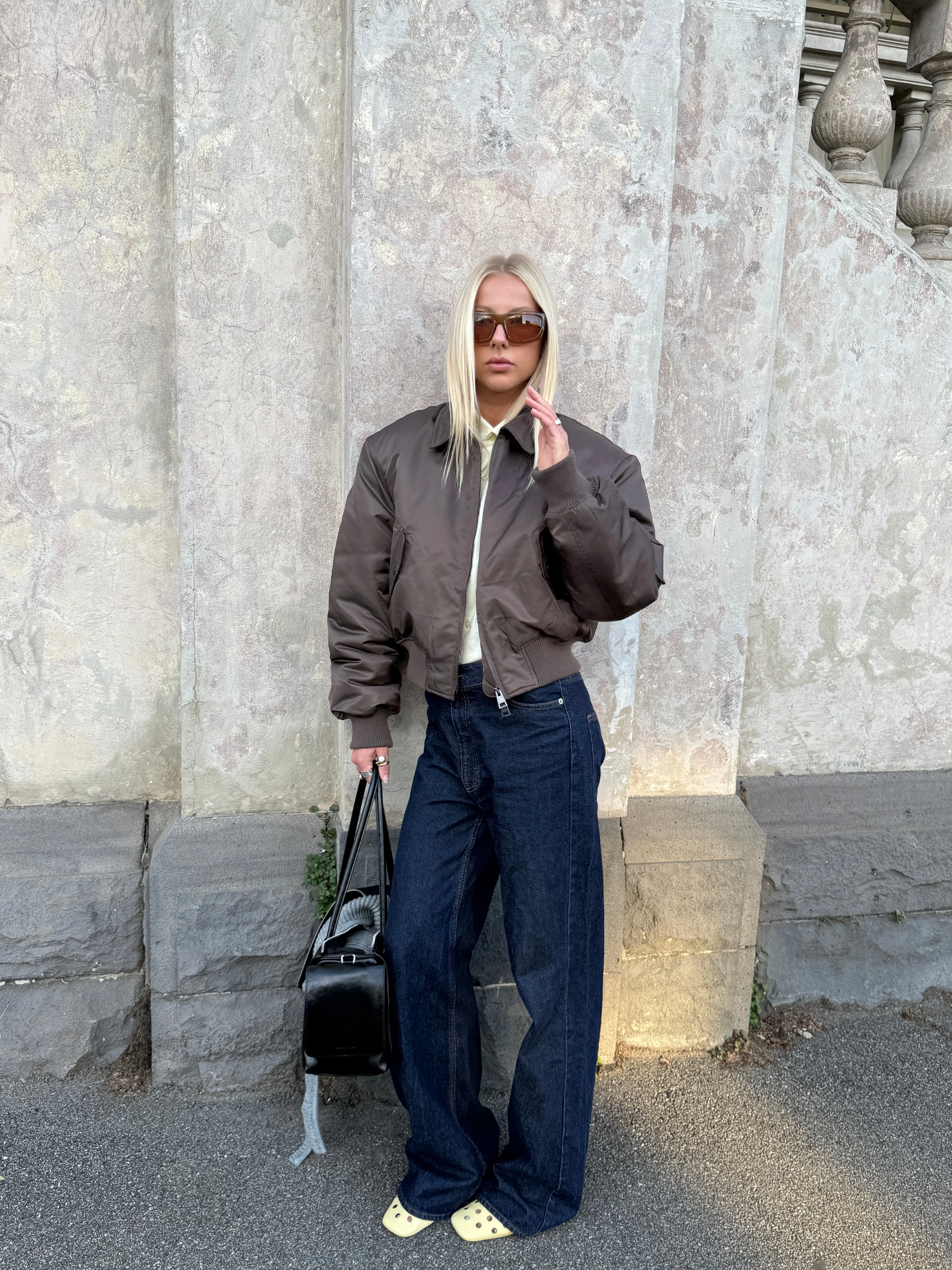 Chocolate Bomber Jacket sold by With Consideration product image thumbnail 4