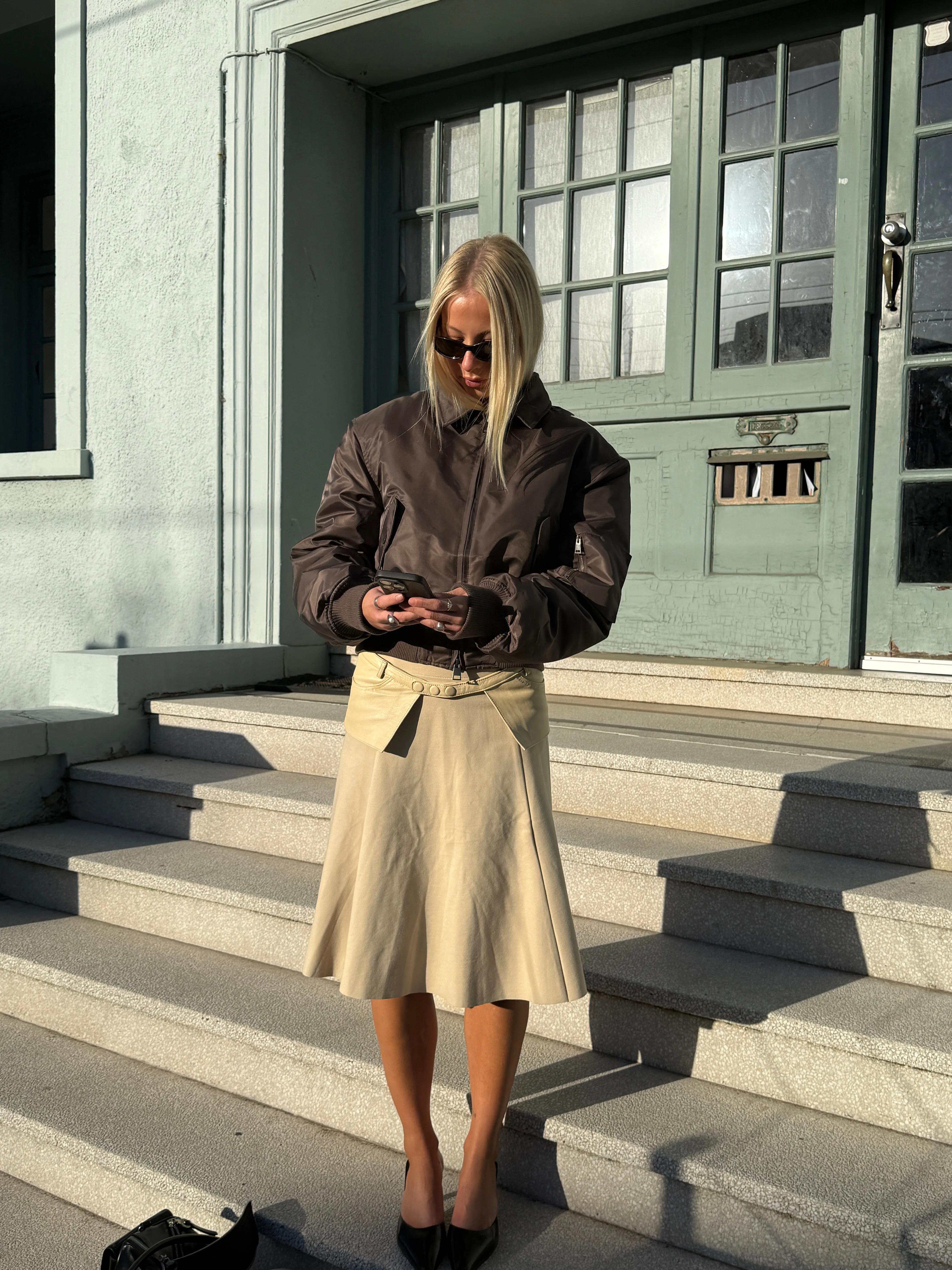 Chocolate Bomber Jacket sold by With Consideration product image thumbnail 2