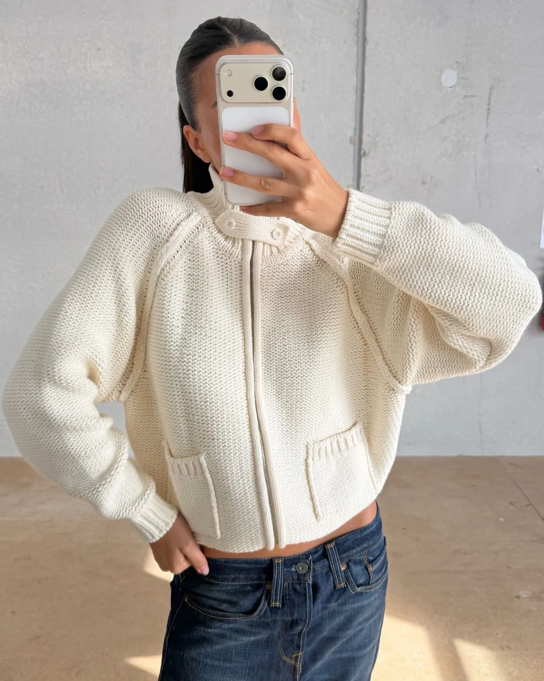 Chunky Knit Zip Up sold by With Consideration product image thumbnail 5