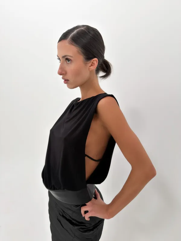 Leather Waistband Top made by With Consideration